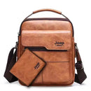 Bolsa Masculina Jеер de Couro + Carteira de Couro Brinde - Site compre mais