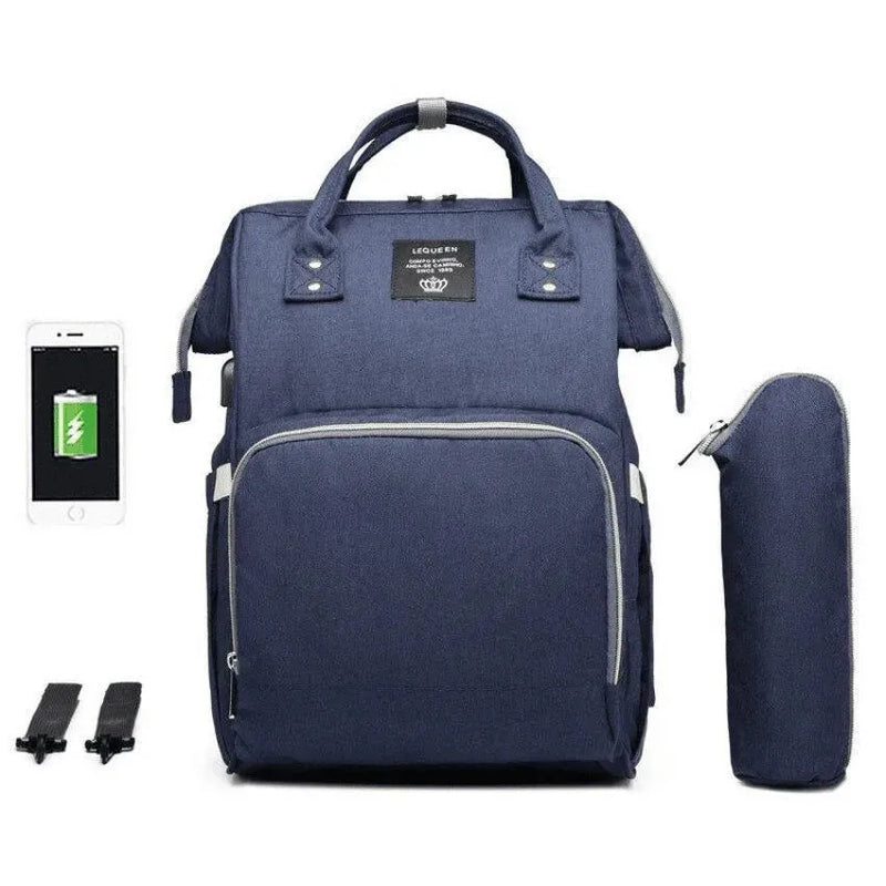 Bolsa Mochila Maternidade LeQueen USB - Site compre mais