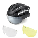 Capacete Ciclismo com Luz Traseira e Viseira Magnética Masculino/Feminino Promend - Site compre mais