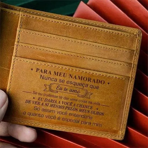 Carteira Masculina de Couro Legítimo Personalizada - Site compre mais