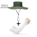 Chapéu de Pesca com Proteção UV + Manga Protetora - SunProtect - Site compre mais