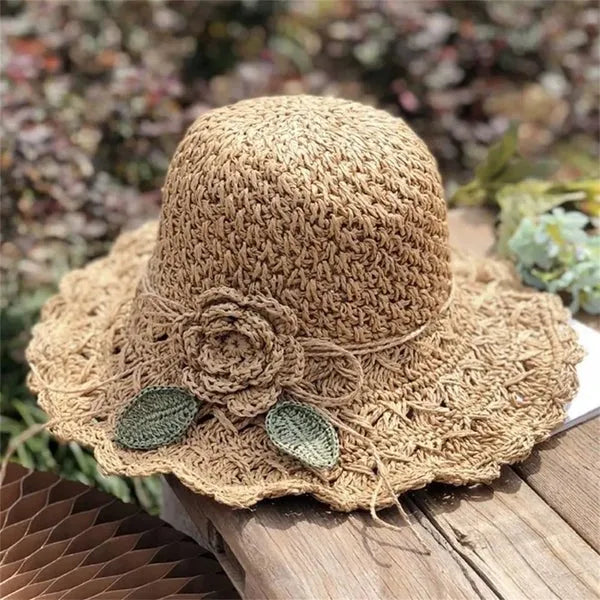 Chapéu de Verão Feminino de Crochê Floral - Site compre mais