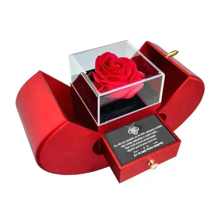 Colar de Prata 925 com Pingente de Rosa e Carta de Amor - LoveLetter - Site compre mais