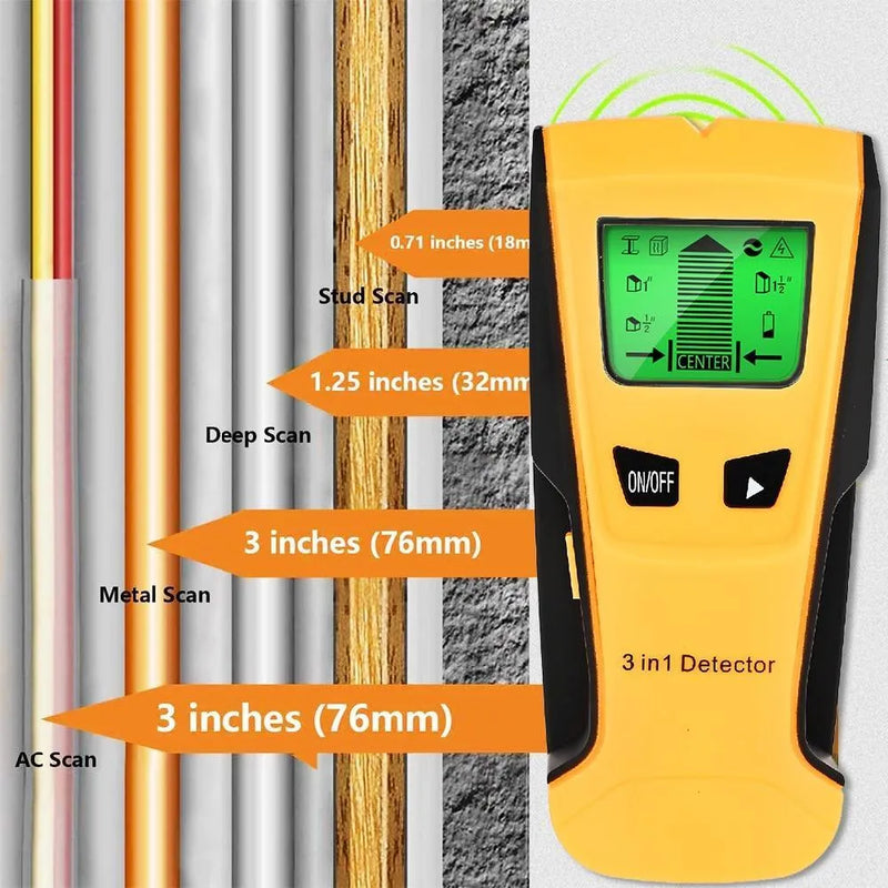 Detector de Barreiras - Scanner de Parede 3 em 1 - Site compre mais