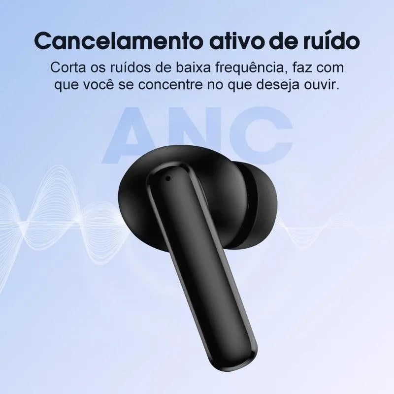 Fone de Ouvido Bluetooth QCY T13 com Cancelamento de Ruído Ativo ANC - Site compre mais