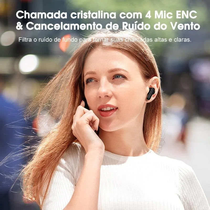 Fone de Ouvido Bluetooth QCY T13 com Cancelamento de Ruído Ativo ANC - Site compre mais