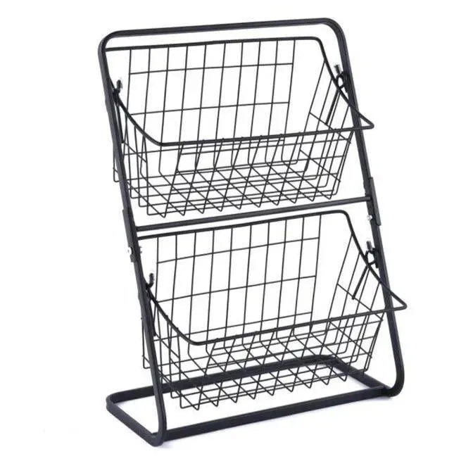 Fruteira de Mesa Metal 2 Andares Camada Dupla Organizador - Site compre mais