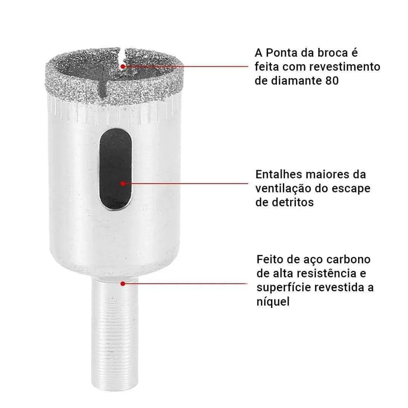 Kit 10 Bicos de Furo Diamantados Brocas Serra Copo - Site compre mais