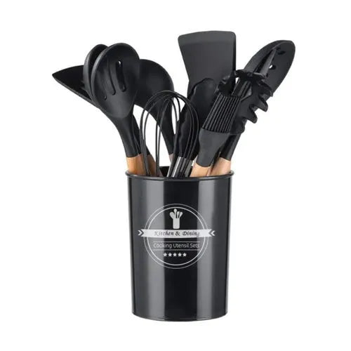 Kit 11 Utensílios de Cozinha em Silicone Minimalista.