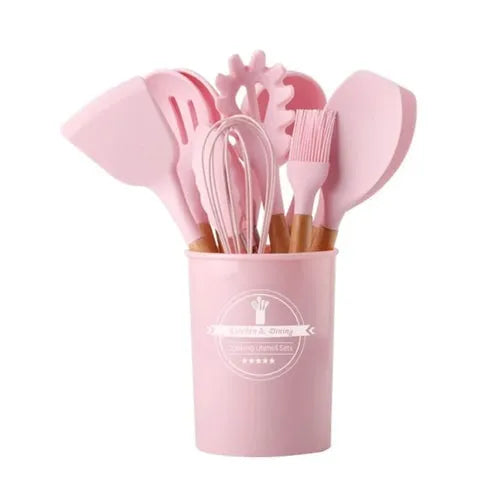 Kit 11 Utensílios de Cozinha em Silicone Minimalista.