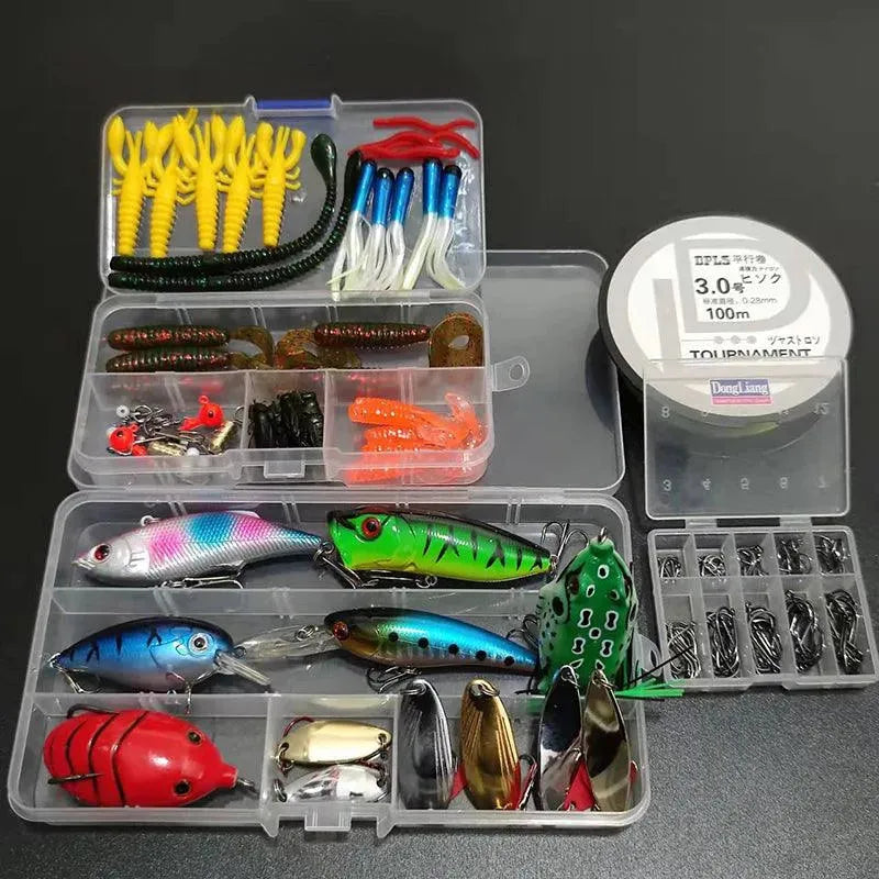 Kit para Pesca com 164 Peças - Linha, Anzol e Iscas Artificiais - Site compre mais