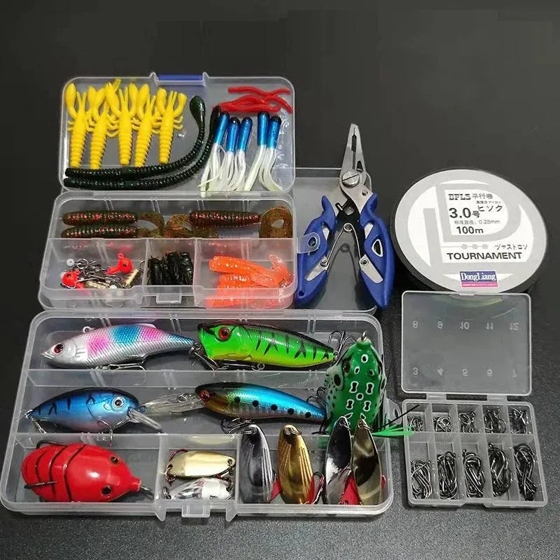 Kit para Pesca com 164 Peças - Linha, Anzol e Iscas Artificiais - Site compre mais