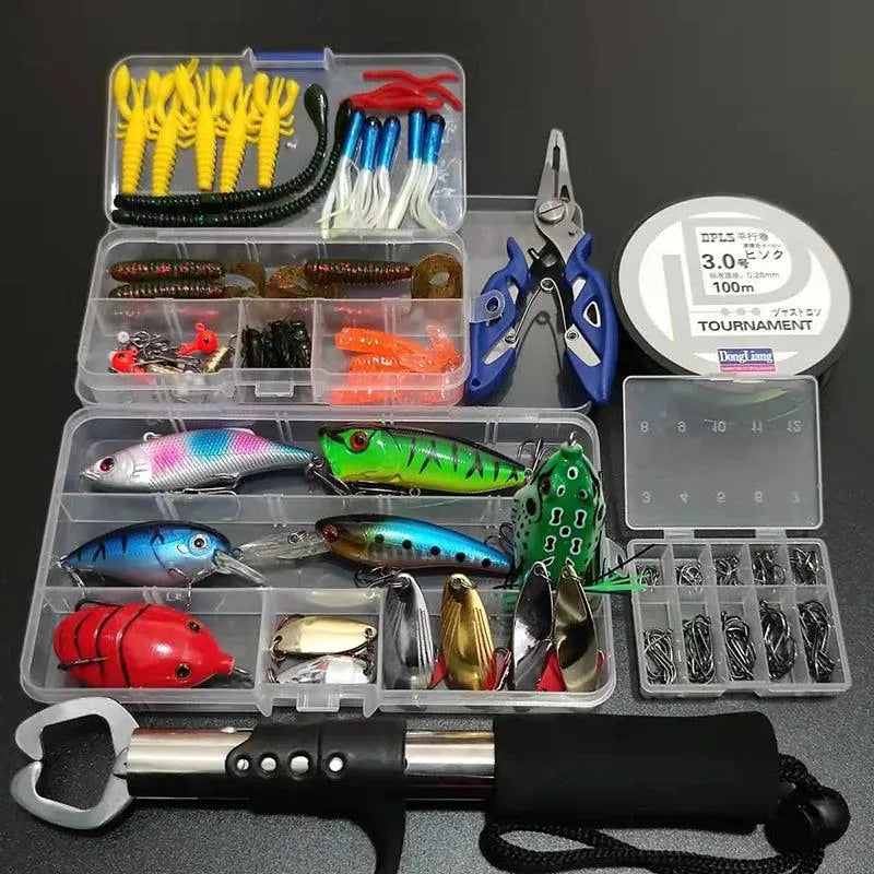 Kit para Pesca com 164 Peças - Linha, Anzol e Iscas Artificiais - Site compre mais