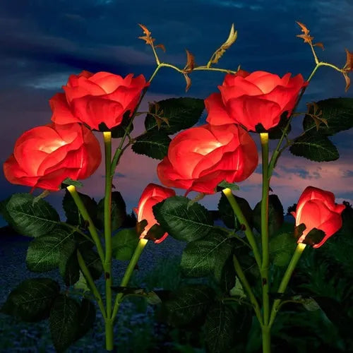 Luminária de Rosa Solar Impermeável para Jardim - Site compre mais