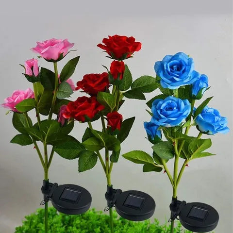 Luminária de Rosa Solar Impermeável para Jardim - Site compre mais