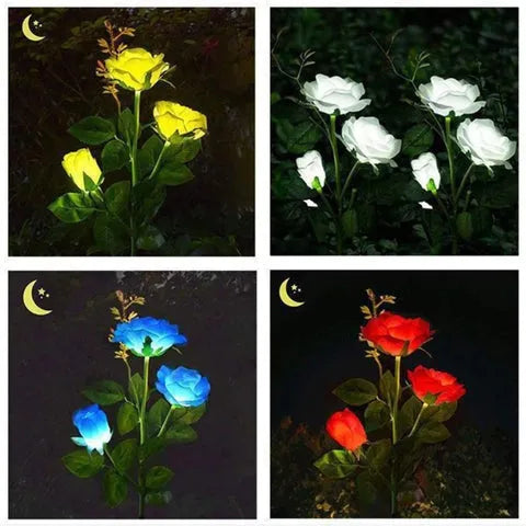 Luminária de Rosa Solar Impermeável para Jardim - Site compre mais