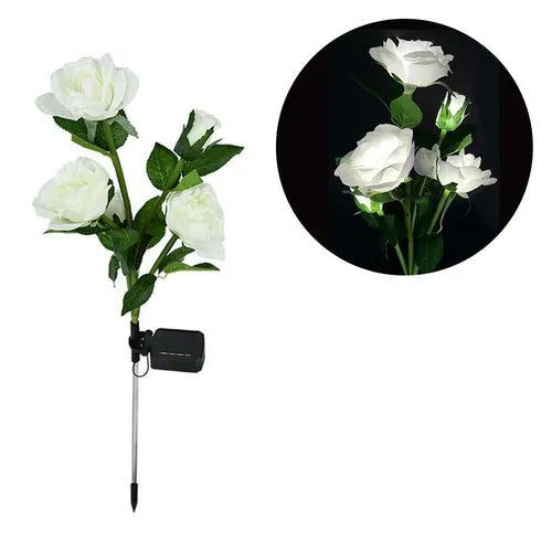 Luminária de Rosa Solar Impermeável para Jardim - Site compre mais