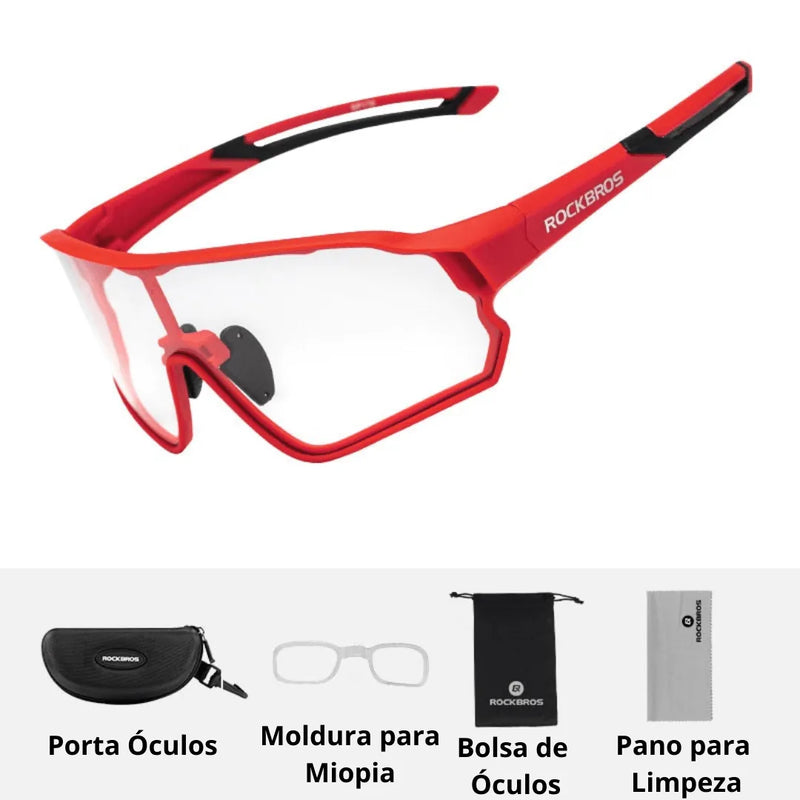 Óculos Ciclismo Lentes Fotocromáticas UV400 Masculino/Feminino RockBros - Site compre mais