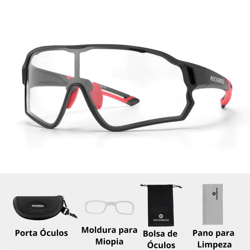 Óculos Ciclismo Lentes Fotocromáticas UV400 Masculino/Feminino RockBros - Site compre mais