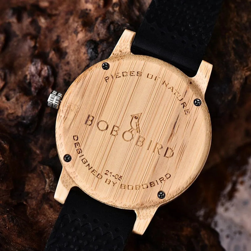 Relógio Masculino Feminino Bamboo Wood - Site compre mais