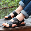 Sandália Masculina de Couro Antiderrapante Respirável - Site compre mais
