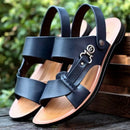 Sandália Masculina de Couro Antiderrapante Respirável - Site compre mais