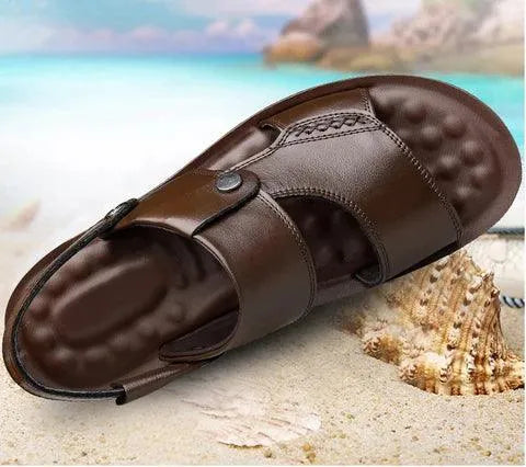 Sandália Masculina de Couro Verão Comfort - Site compre mais