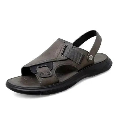 Sandália Masculina Ergonômica de Couro Plataforma - ComfortFlex.