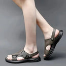 Sandália Masculina Ergonômica de Couro Plataforma - ComfortFlex.