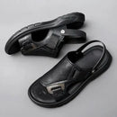 Sandália Masculina Ergonômica de Couro Plataforma - ComfortFlex.