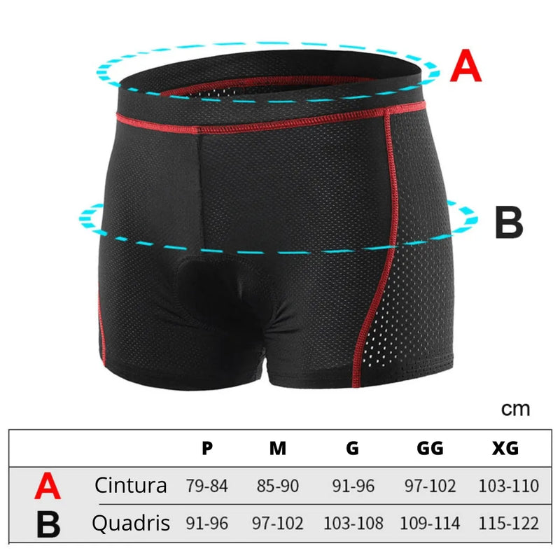 Short Bermuda Ciclismo Com Almofada em Gel 5D - Site compre mais