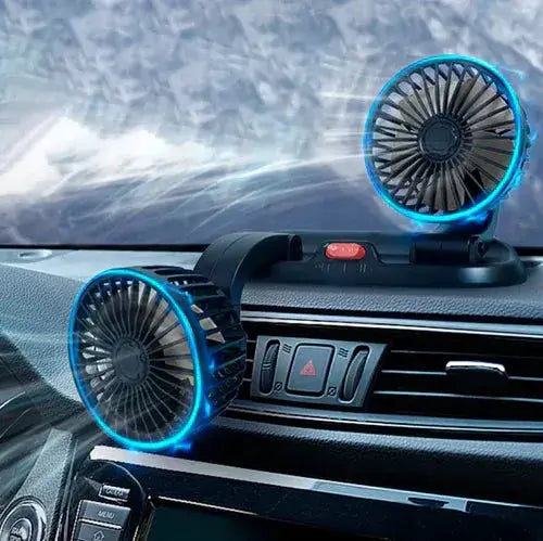 Ventilador Duplo Automotivo Portátil - BreezeDrive.